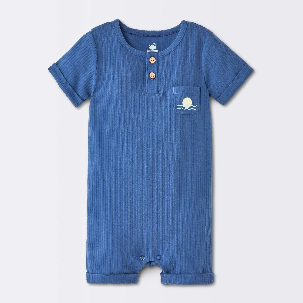 Baby Boys' Sun and Wave Graphic Henley Romper: $10