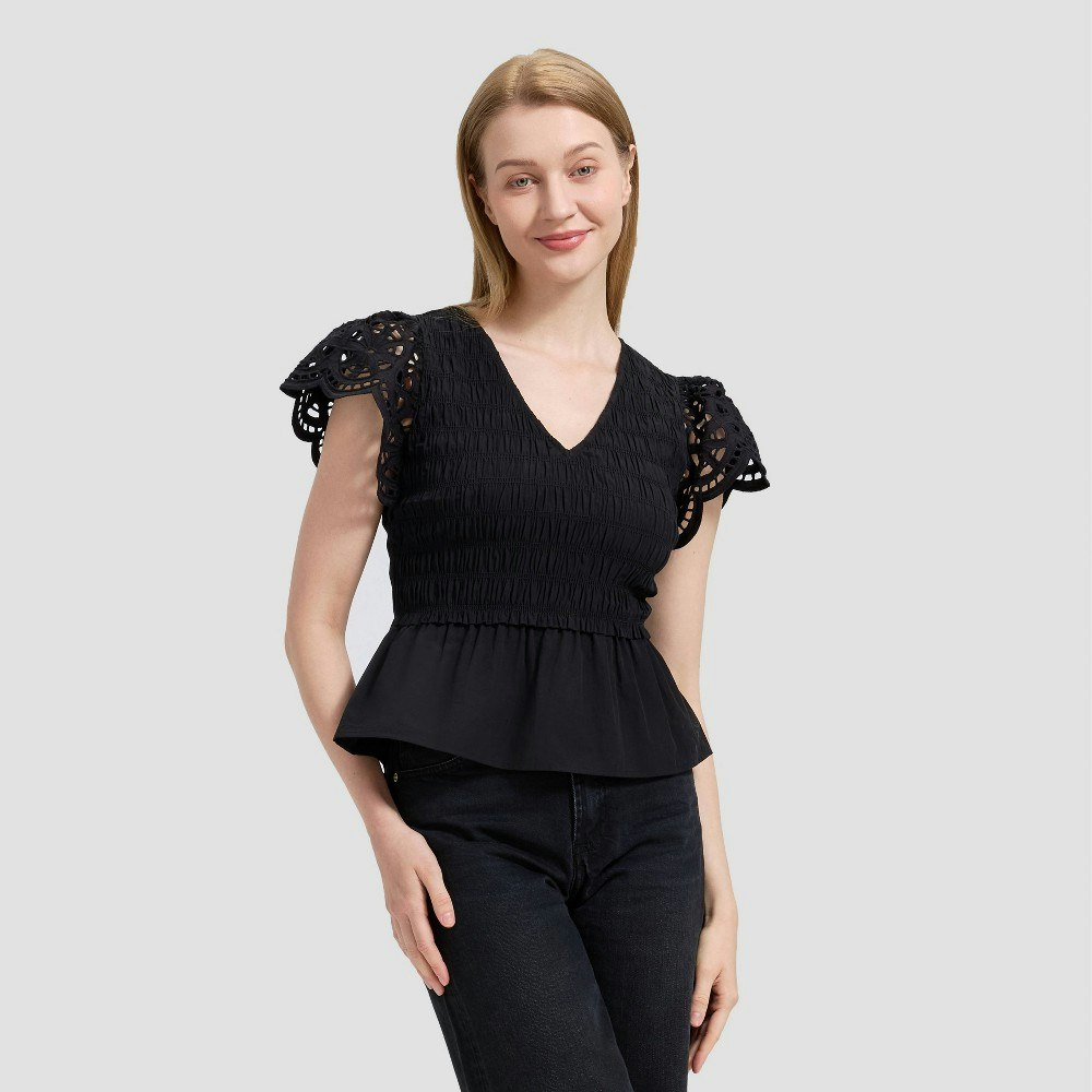 Universal Thread Women's Flutter Short Sleeve Blouse: $32