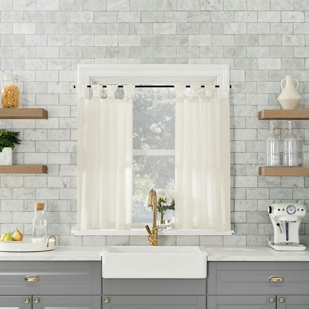 26" x 36" Archaeo Washed Cotton Twist Tab Cafe Curtain Tier 2-Pack: $17.99 26" x 36" Archaeo Washed Cotton Twist Tab Cafe Curtain Tier 2-Pack: $17.99