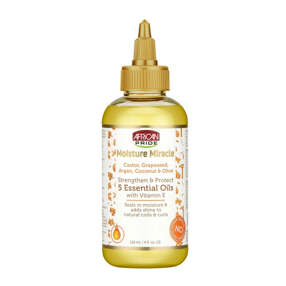 African Pride Moisture Miracle 5 Essential Oils 4-oz.: $5.79 African Pride Moisture Miracle 5 Essential Oils 4-oz.: $5.79
