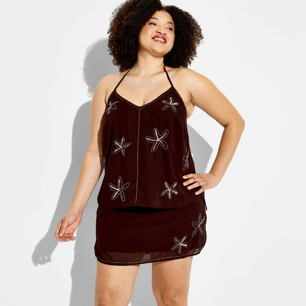 Women's Sequin Starfish Halter Top: $25