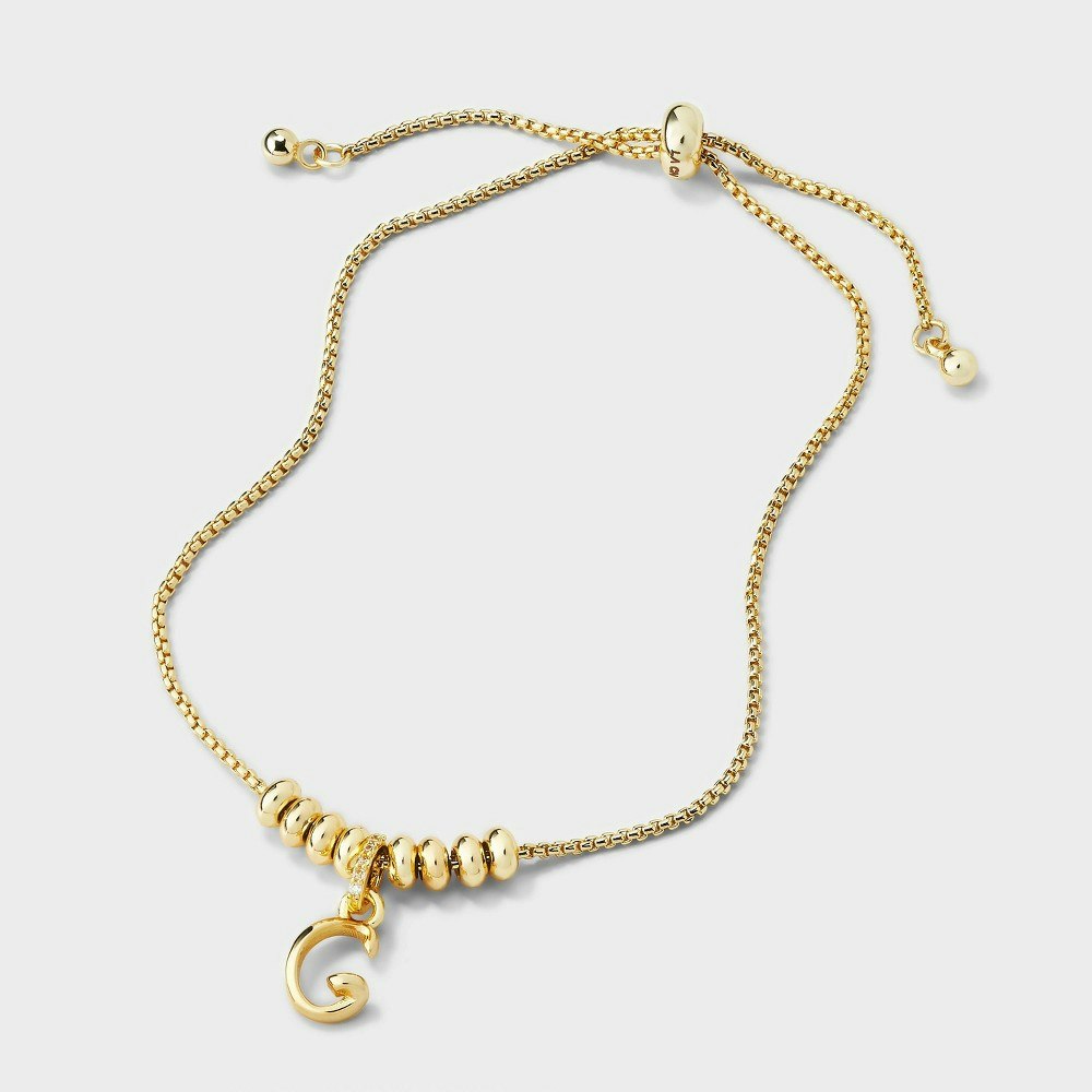 14k Gold Dipped Initial G Bolo Bracelet: $10