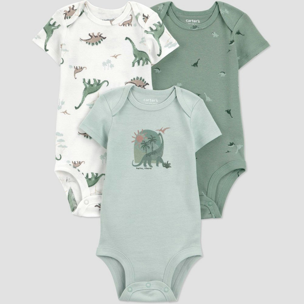Carter's Just One You Baby Boys' Dino Short Sleeve Bodysuit 3-Pack: $12