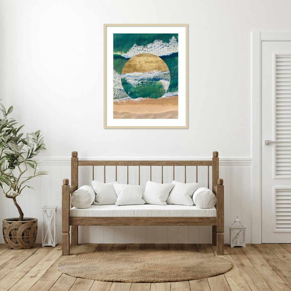 Amanti Art Breaking Shore III by Grace Popp 33"x41" Wood Framed Wall Art Print: $309.99