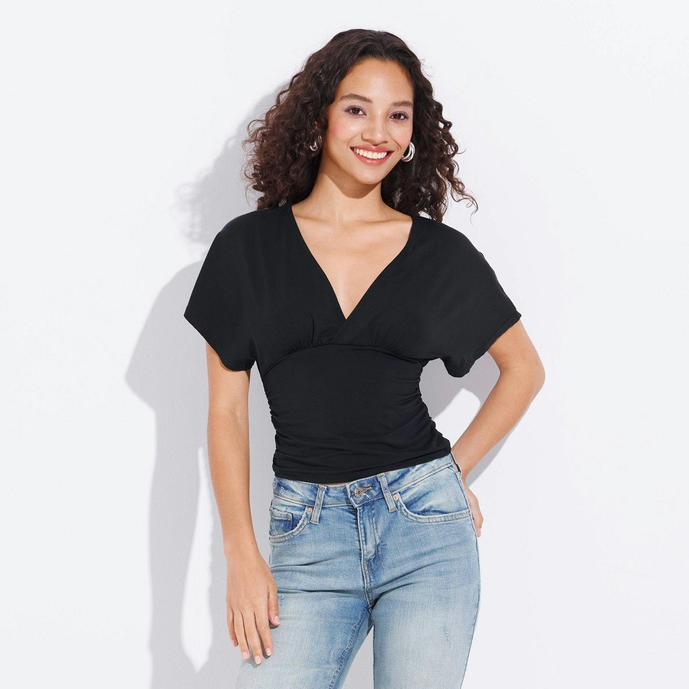 Wild Fable Women's Dolman V-Neck Gathered Waist Top: $20