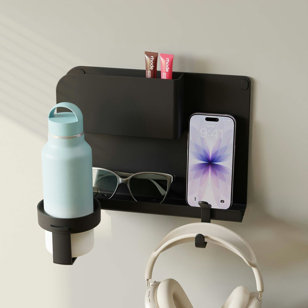 Floating Wall Shelf with Built-In Storage: $24.99
