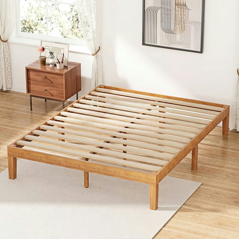 EDX Full Size Wood Platform Bed Frame: $79.99