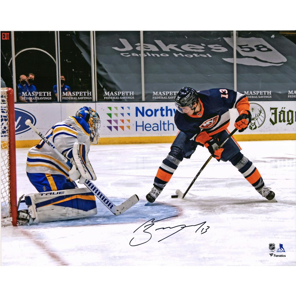 Mathew Barzal Autographed 16" x 20" Goal Photograph: $79.99