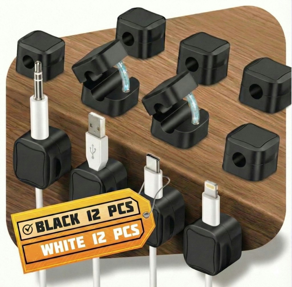 Magnetic Cable Clips 12-Pack: $3.49