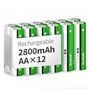 Granicell 1.2V 2,800mAh NiMH AA Rechargeable Batteries 12-Pack for $10 + free shipping w/ Prime