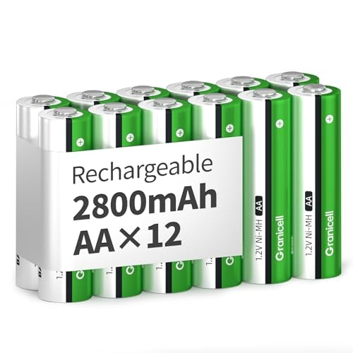 Granicell 1.2V 2,800mAh NiMH AA Rechargeable Batteries 12-Pack: $9.99