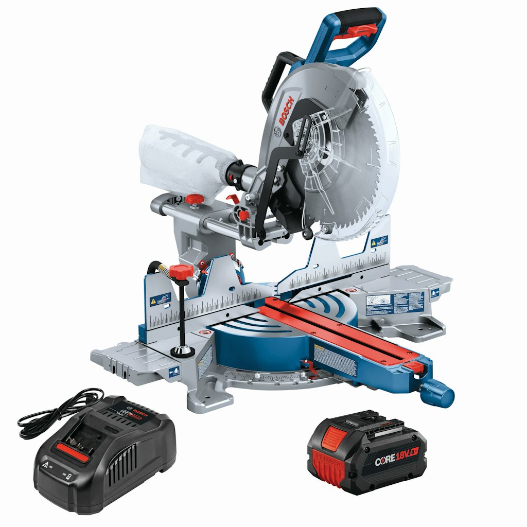 Bosch 12" 18-Volt Dual Bevel Sliding Compound Cordless Miter Saw w/ Battery + Stand: $599