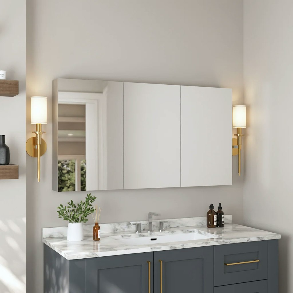 DeerValley 48x26" Surface Mount 3-Door Medicine Cabinet: $358.67