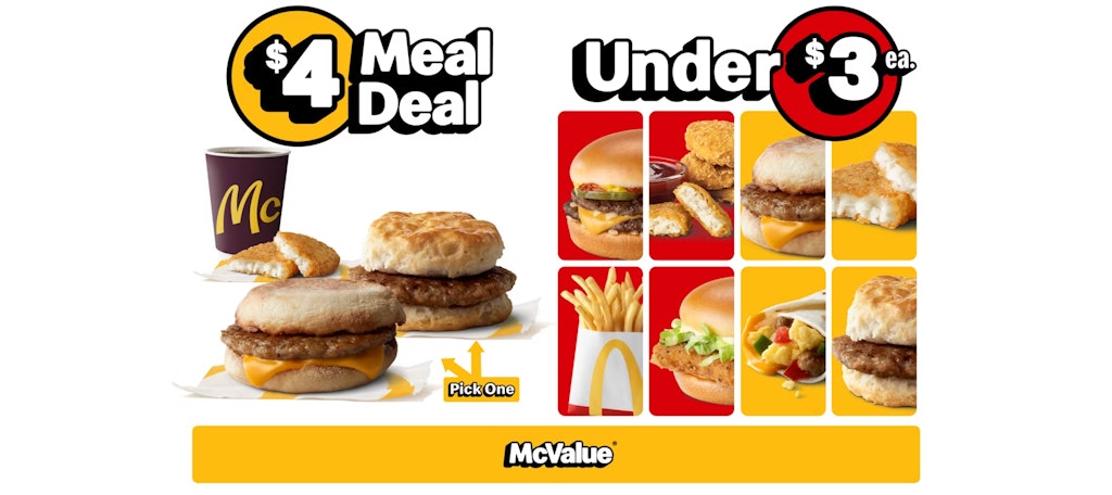 McDonald's McValue Deals: Starting from under $3