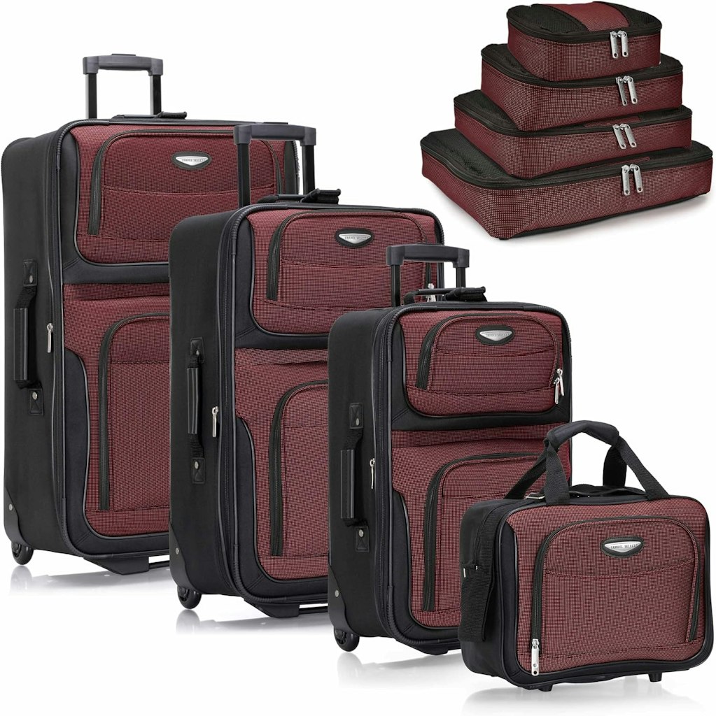 Travel Select Amsterdam 8-Piece Expandable Luggage Set: $50