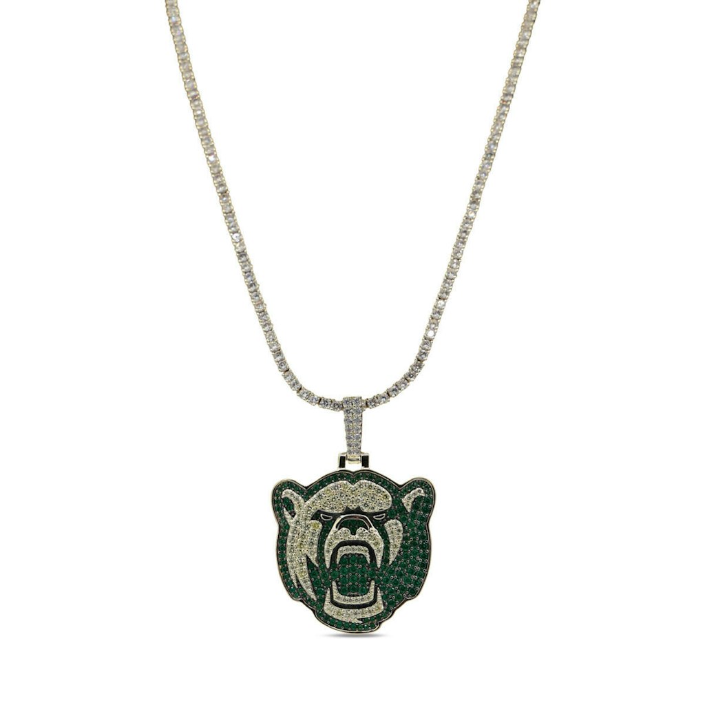 GLD Baylor Bears 18K Yellow Gold Logo Pendant and 20-Inch Tennis Chain: $309.99