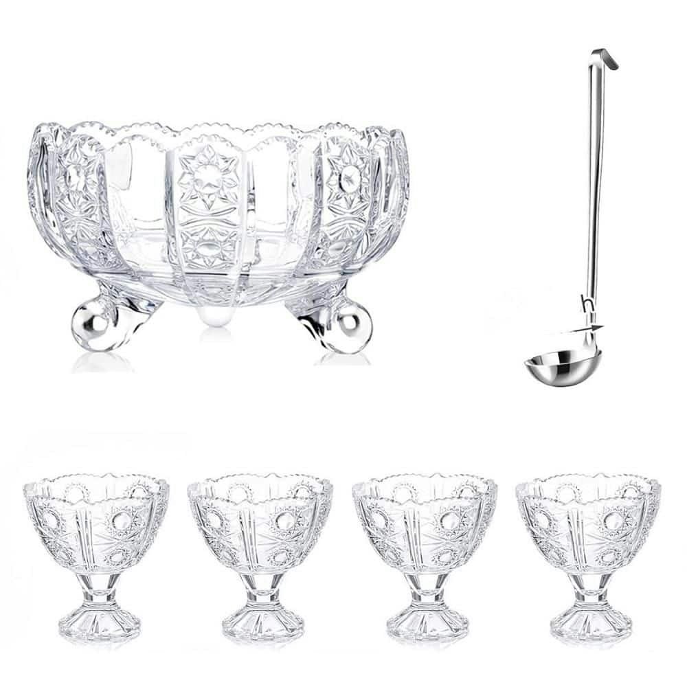 128-Ounce Glass Punch Bowl Set with Ladle and 4 Cups: $133.79 128-Ounce Glass Punch Bowl Set with Ladle and 4 Cups: $133.79