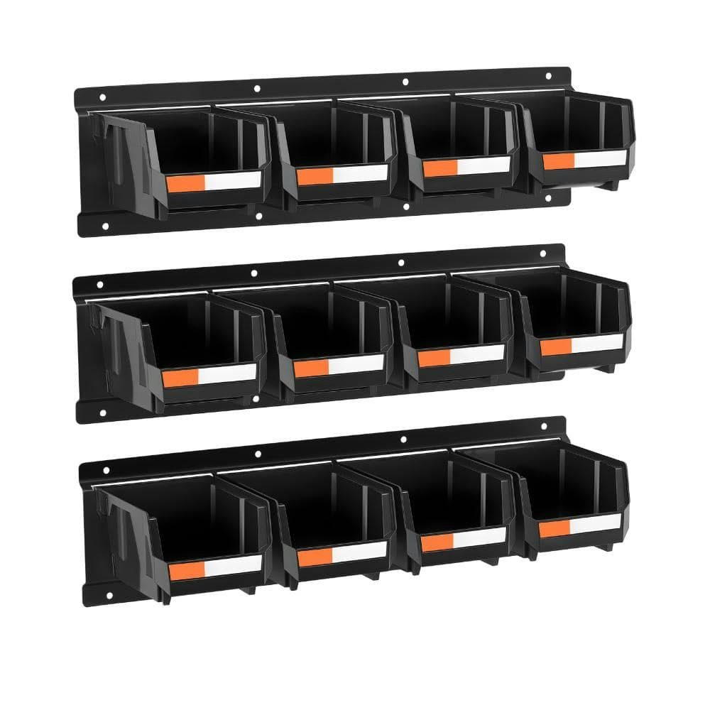 Wall Mounted Storage Bins 12-Pack with 3 Rails: $57.89 Wall Mounted Storage Bins 12-Pack with 3 Rails: $57.89