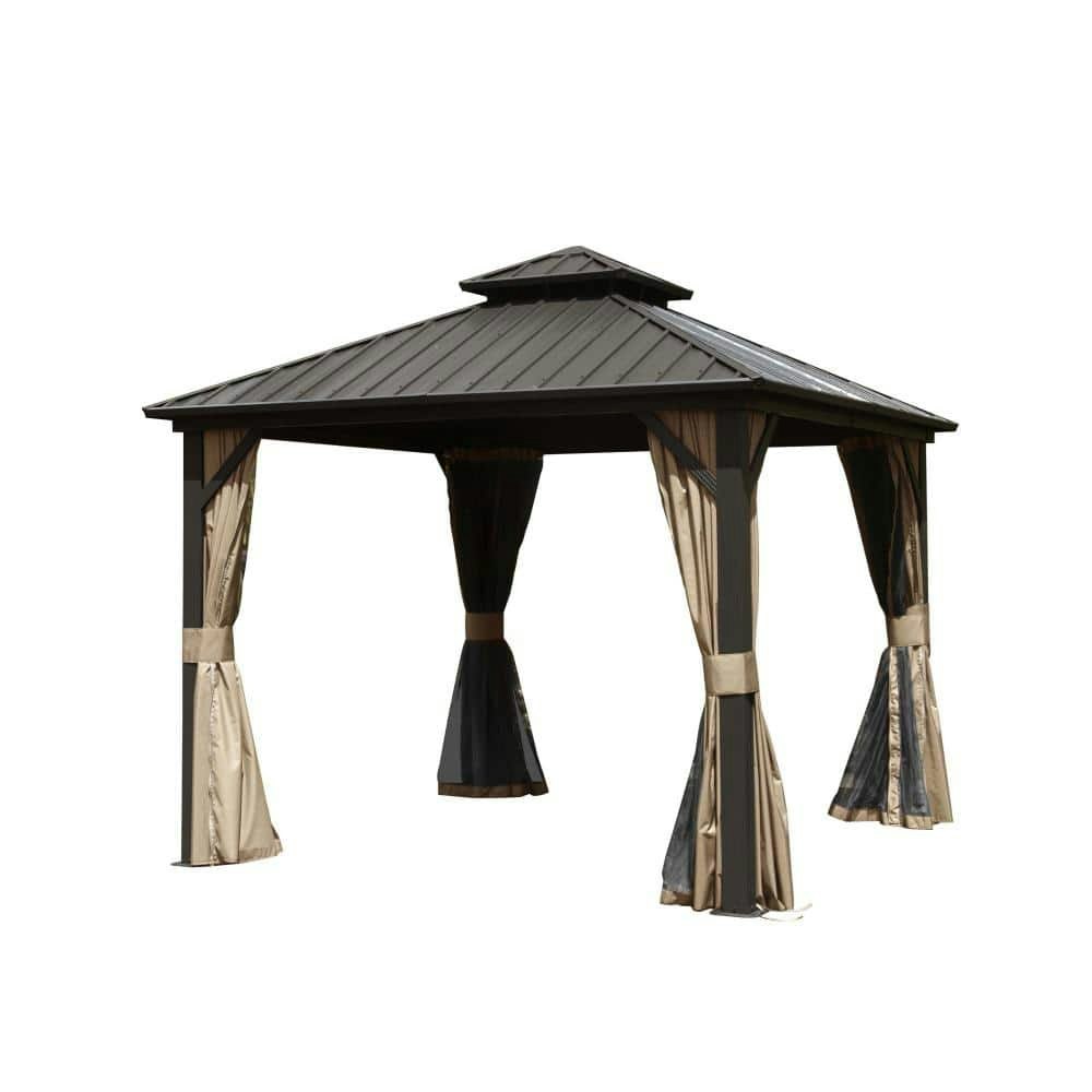 10-Foot x 10-Foot Galvanized Steel Hardtop Gazebo: $1,317.13