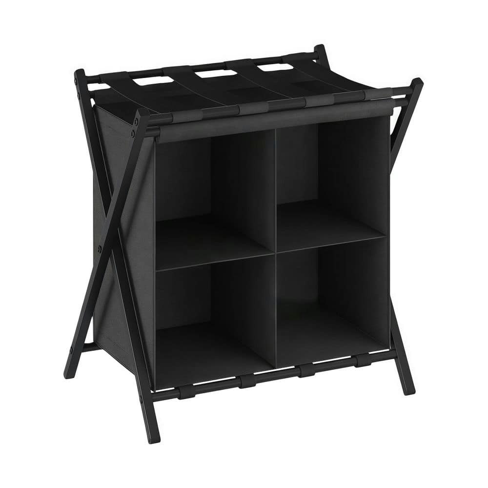 Black Iron Folding Luggage Rack: $93