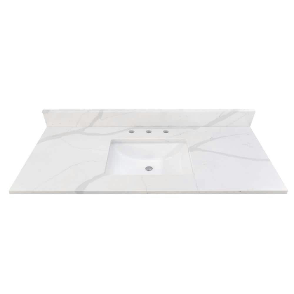 49x22-Inch Quartz Single Sink Vanity Top: $673.03