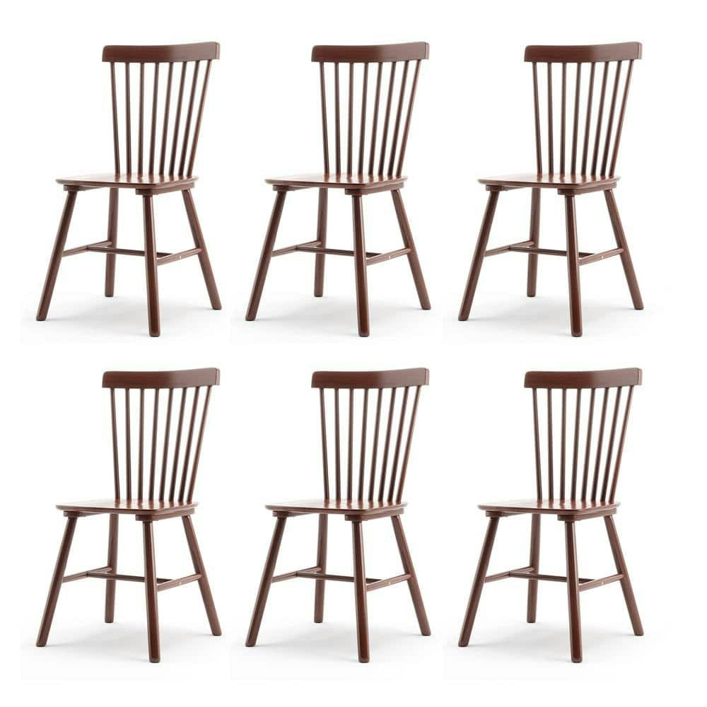 Windsor Walnut Solid Wood Dining Chairs 6-Pack: $398.99 Windsor Walnut Solid Wood Dining Chairs 6-Pack: $398.99