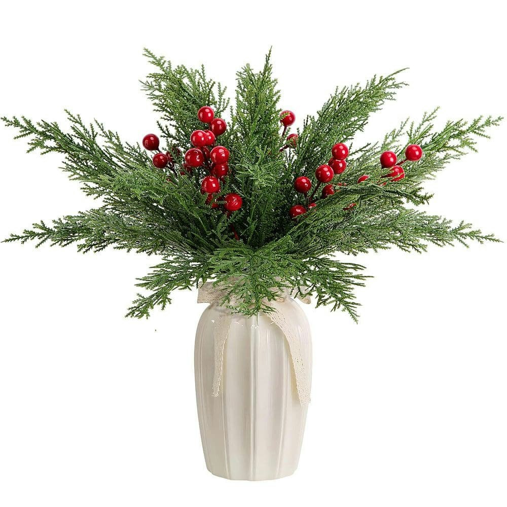 Christmas Green Artificial Pine Branches with Red Berries 30-Piece Set: $54.20 Christmas Green Artificial Pine Branches with Red Berries 30-Piece Set: $54.20