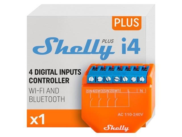 Shelly Plus i4 WiFi and Bluetooth Smart Digital Input Controller: $19.99 Shelly Plus i4 WiFi and Bluetooth Smart Digital Input Controller: $19.99