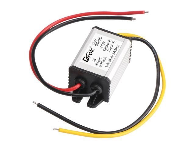 Drok 12V to 9V 18W DC-DC Buck Converter: $30.89