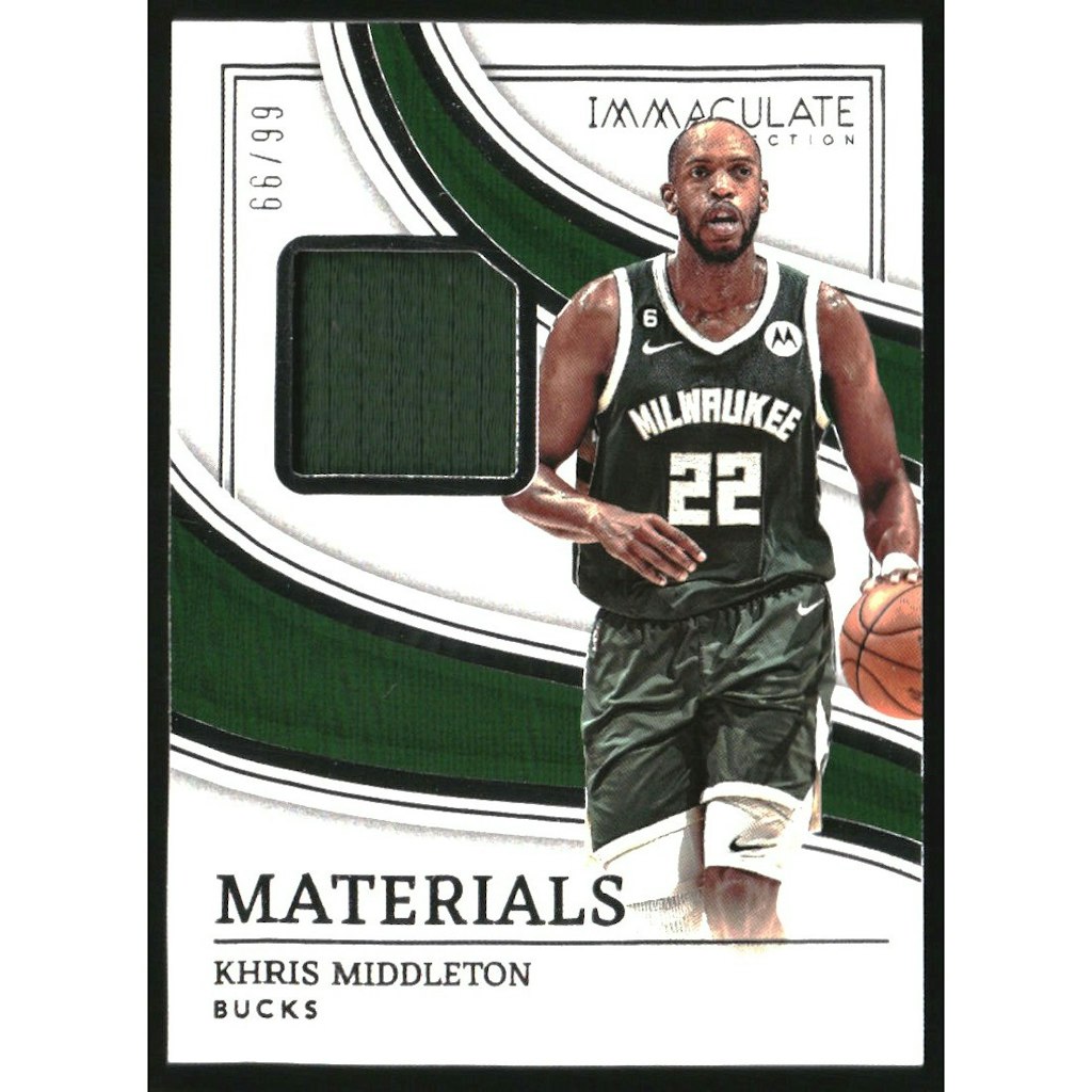 2022-23 Immaculate Collection Khris Middleton Jersey Card /99: $18 2022-23 Immaculate Collection Khris Middleton Jersey Card /99: $18
