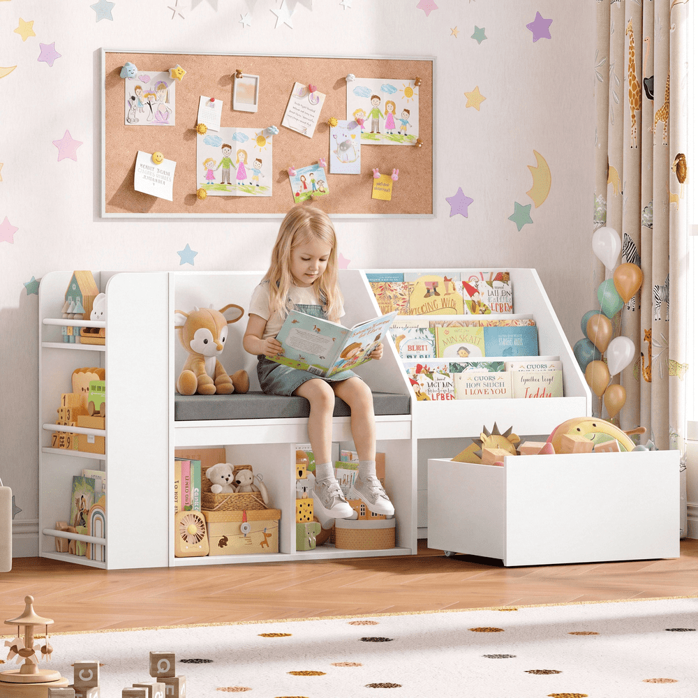 Hiphuta 49-inch Kids Bookcase with Reading Nook and Storage: $104.48 Hiphuta 49-inch Kids Bookcase with Reading Nook and Storage: $104.48