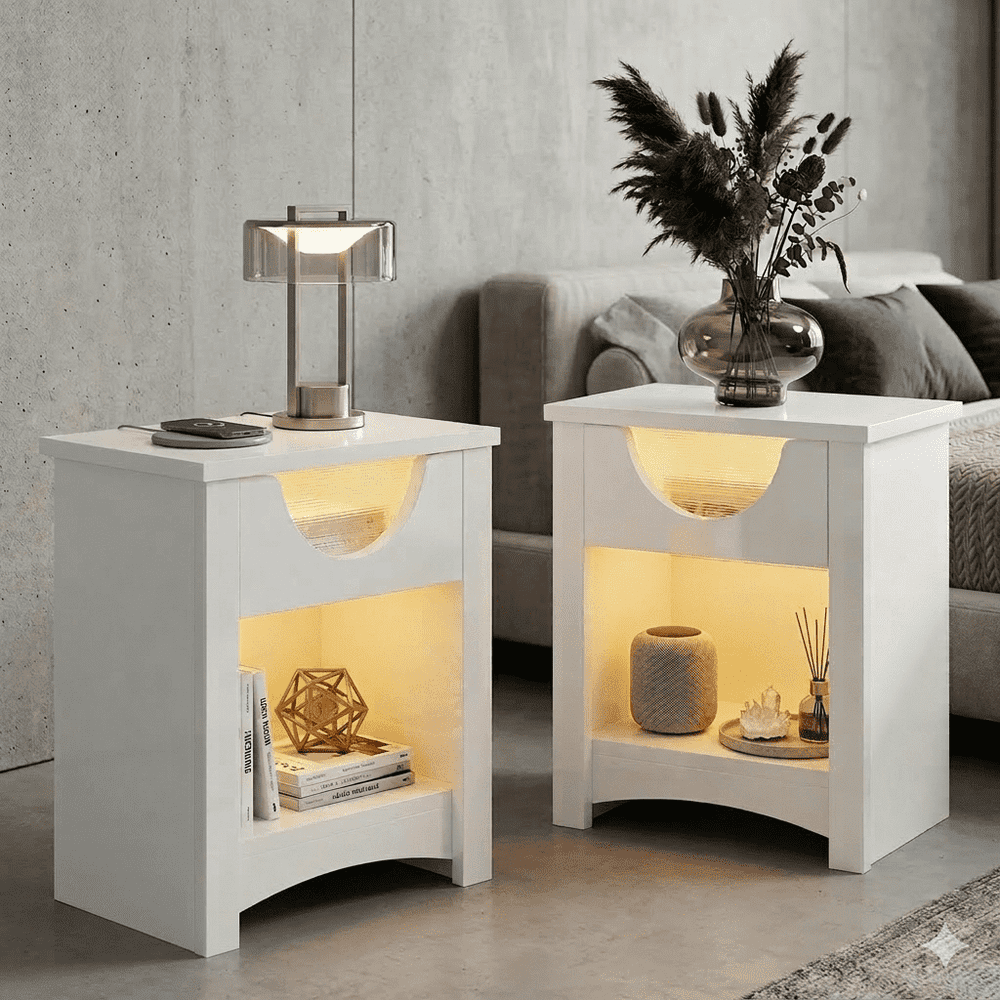 Bestier Nightstand 2-Pack with Charging Station: $89.99