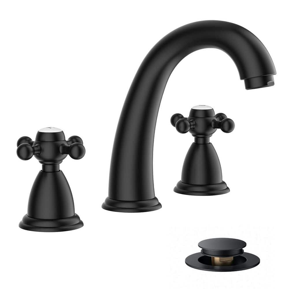 8-Inch Widespread Double-Handle Bathroom Faucet with Pop-Up Drain: $105.80