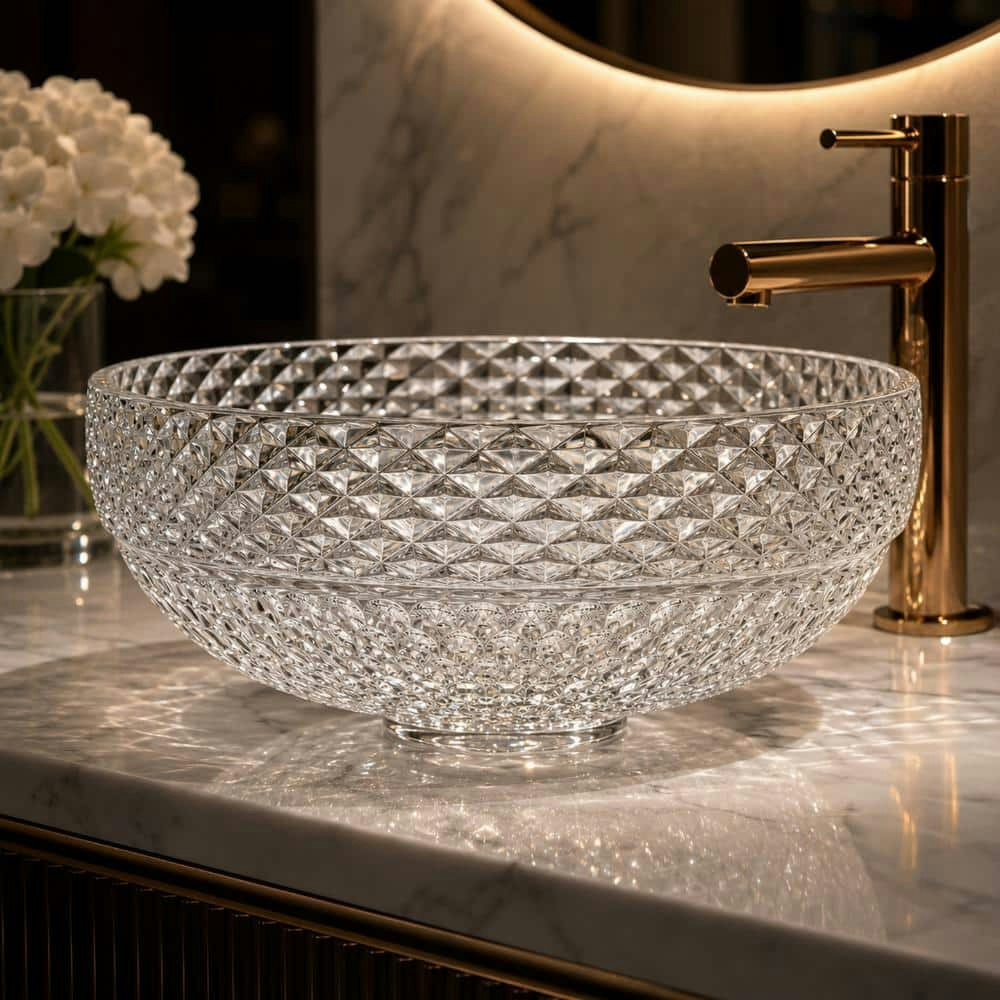 Scotch 16-inch Circular Glass Bathroom Vessel Sink: $74.32