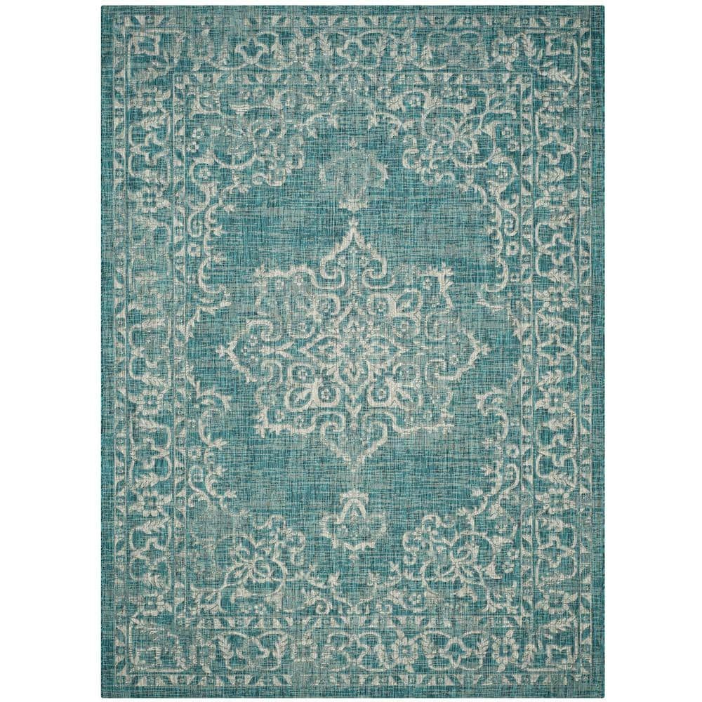 Courtyard 7' x 10' Border Ornate Indoor/Outdoor Area Rug: $119.76 Courtyard 7' x 10' Border Ornate Indoor/Outdoor Area Rug: $119.76