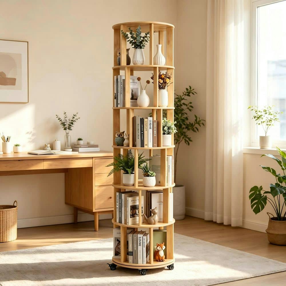 78-Inch 6-Shelf Rotating Corner Bookcase: $247.89 78-Inch 6-Shelf Rotating Corner Bookcase: $247.89