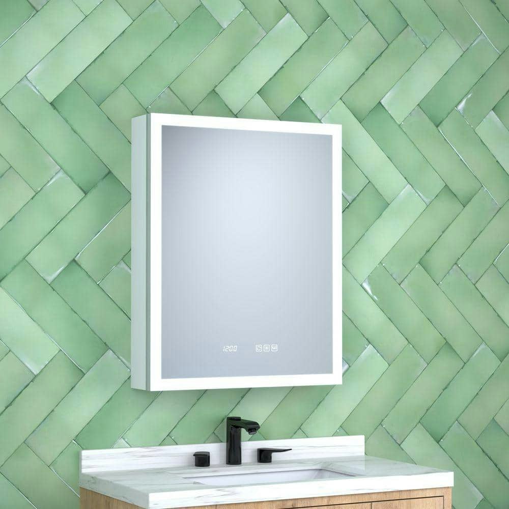 24x30-inch Rectangular Aluminum LED Medicine Cabinet with Mirror: $478 24x30-inch Rectangular Aluminum LED Medicine Cabinet with Mirror: $478