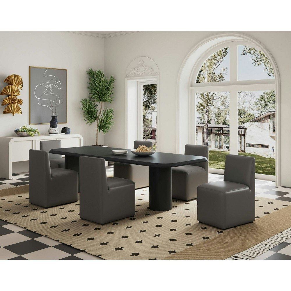Anna Modern Square Faux Leather Dining Chair 2-Pack: $412.99 Anna Modern Square Faux Leather Dining Chair 2-Pack: $412.99