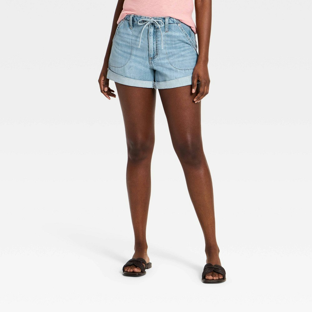 Universal Thread Women's High-Rise Pull-on Drawstring Denim Shorts: $30 Universal Thread Women's High-Rise Pull-on Drawstring Denim Shorts: $30