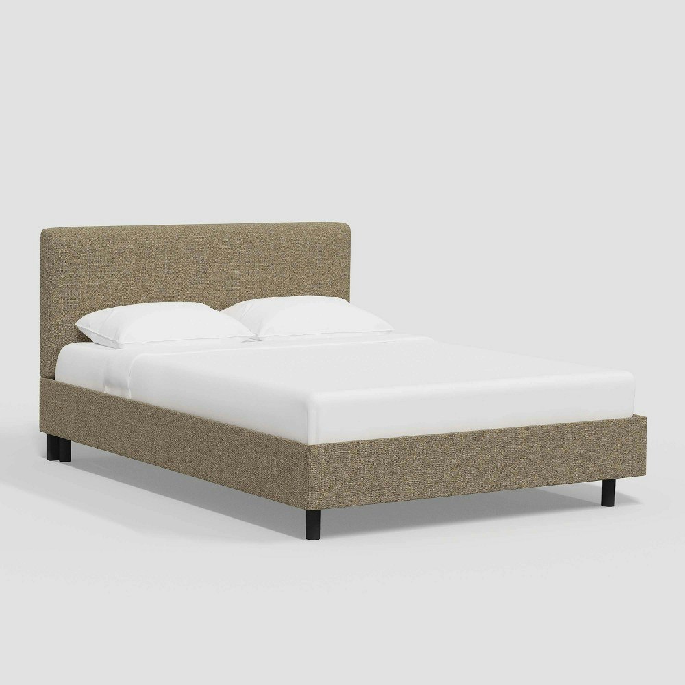 Olivia King Size Upholstered Square Platform Bed: $1,050 Olivia King Size Upholstered Square Platform Bed: $1,050