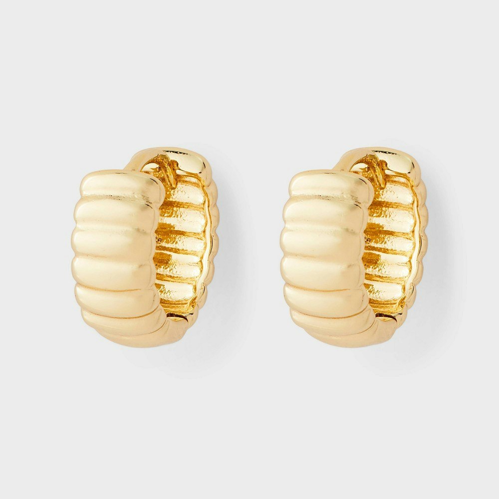 A New Day 14K Gold Plated Cubic Zirconia Puff Hoop Earrings: $19.99 A New Day 14K Gold Plated Cubic Zirconia Puff Hoop Earrings: $19.99