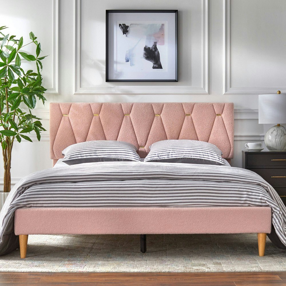 Lifestorey Vivienne Boucle Queen Bed: $259.99 Lifestorey Vivienne Boucle Queen Bed: $259.99