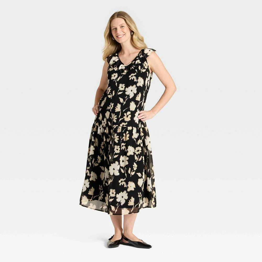 Isabel Maternity by Ingrid & Isabel Flutter Short Sleeve Drop Waist Maternity Maxi Dress: $36 Isabel Maternity by Ingrid & Isabel Flutter Short Sleeve Drop Waist Maternity Maxi Dress: $36