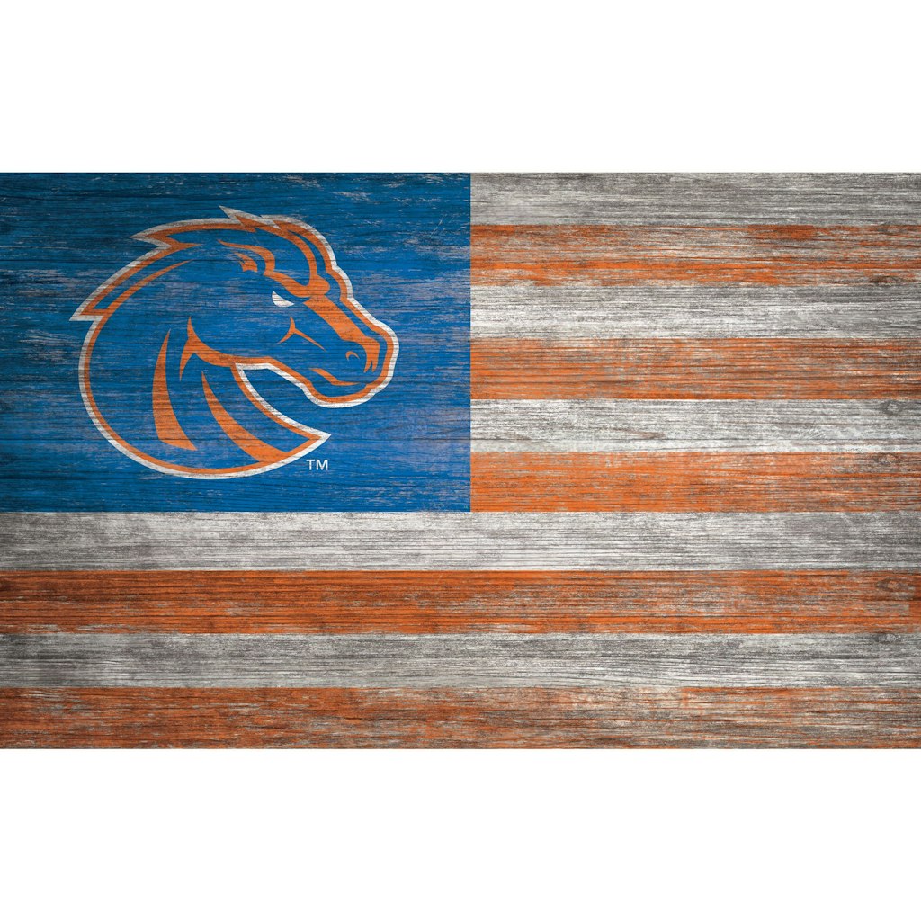 Boise State Broncos 11" x 19" Distressed Flag Sign: $44.99