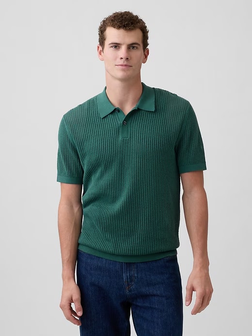 Gap Factory Men's Crochet Sweater Polo Shirt: $13