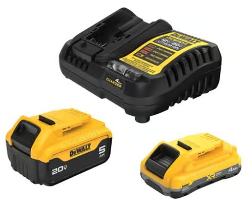 DeWalt 20V Lithium-Ion Starter Kit with 4Ah and 5Ah Batteries and Charger: $93