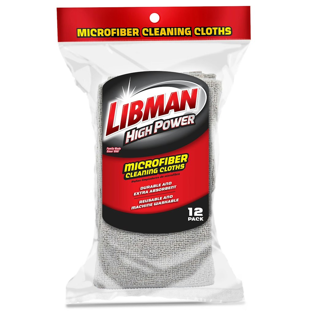 Libman Heavy Duty Microfiber Cleaning Cloth 12-Pack: $4.14