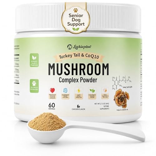 Luckiepaw Organic Turkey Tail Mushroom Supplement for Dogs & Cats: $7.99
