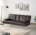Renwick LuxuryGoods Modern Faux Leather Futon for $63 + free shipping