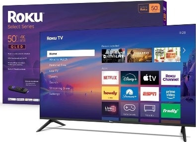 Roku Select Series 50R4C5 50" 4K HDR LED UHD Smart TV (2025): $250
